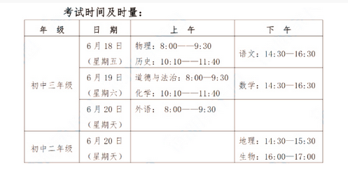 2021衡陽(yáng)中考時(shí)間