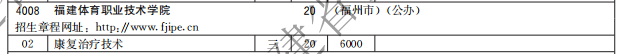 福建體育職業(yè)技術(shù)學(xué)院2021高職分類招生計劃