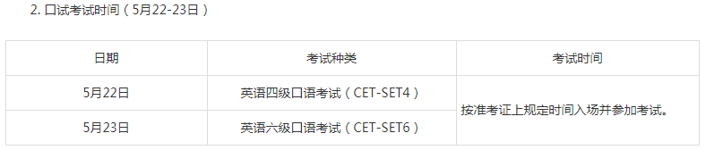 內(nèi)蒙古2021上半年英語四六級口試時間