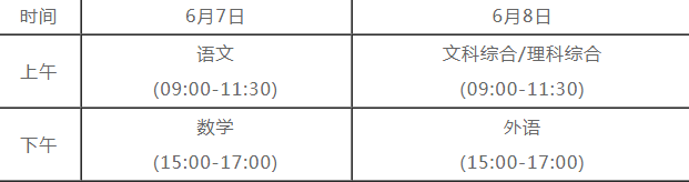 2021山西省高考具體時(shí)間安排