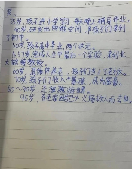 小朋友給自己安排的一生