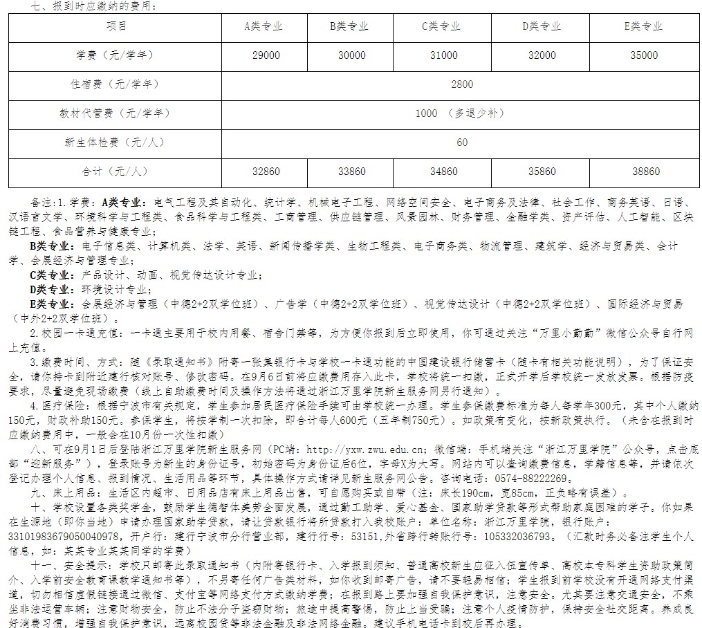 2021年浙江萬里學(xué)院迎新系統(tǒng) 報到流程及入學(xué)須知