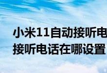 小米11自動接聽電話怎么設置（小米10自動接聽電話在哪設置）