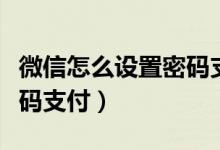 微信怎么設(shè)置密碼支付方式（微信怎么設(shè)置密碼支付）