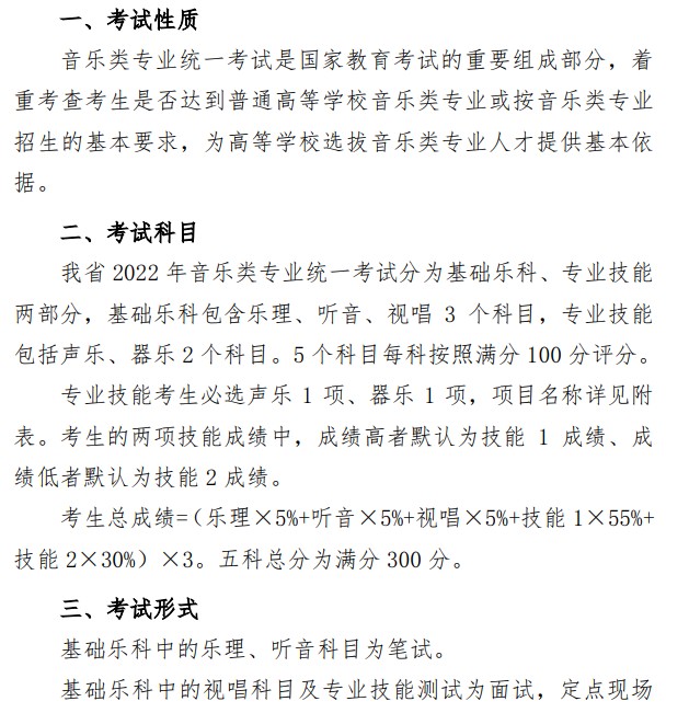 2022年山東音樂類專業(yè)統(tǒng)一考試公告