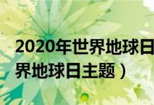 2020年世界地球日主題活動(dòng)方案（2020年世界地球日主題）