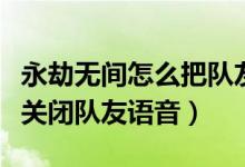 永劫無間怎么把隊友語音關了（永劫無間怎么關閉隊友語音）