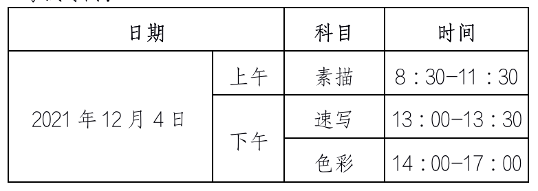 2022浙江美術類專業(yè)統(tǒng)考時間及科目.png