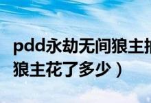 pdd永劫無間狼主抽了多少（永劫無間pdd開狼主花了多少）