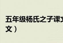 五年級(jí)楊氏之子課文視頻（五年級(jí)楊氏之子課文）