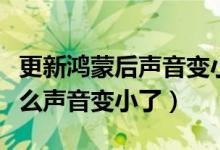 更新鴻蒙后聲音變小怎么解決（鴻蒙系統(tǒng)為什么聲音變小了）