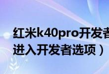 紅米k40pro開發(fā)者選項(xiàng)調(diào)試（紅米k40怎么進(jìn)入開發(fā)者選項(xiàng)）