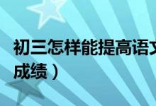 初三怎樣能提高語文成績（初三語文怎樣提高成績）