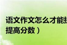 語(yǔ)文作文怎么才能提高分?jǐn)?shù)（語(yǔ)文作文該如何提高分?jǐn)?shù)）