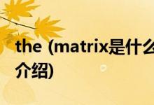 the (matrix是什么電影the matrix主要?jiǎng)∏榻榻B)