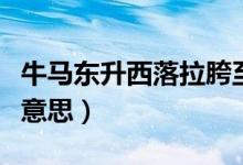 牛馬東升西落拉胯至死不渝啥意思（拉胯是啥意思）