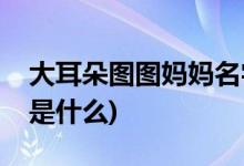 大耳朵圖圖媽媽名字(大耳朵圖圖媽媽的名字是什么)