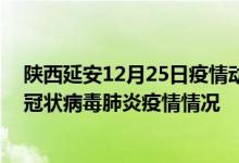 陜西延安12月25日疫情動態(tài)消息：陜西延安昨日24號新型冠狀病毒肺炎疫情情況