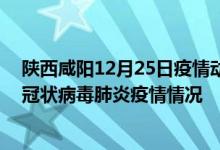 陜西咸陽(yáng)12月25日疫情動(dòng)態(tài)消息：陜西咸陽(yáng)昨日24號(hào)新型冠狀病毒肺炎疫情情況