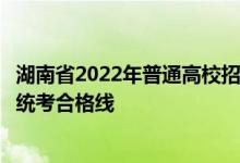 湖南省2022年普通高校招生藝術(shù)類專業(yè)統(tǒng)一考試考生成績和統(tǒng)考合格線