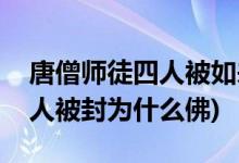 唐僧師徒四人被如來佛封為什么(唐僧師徒四人被封為什么佛)