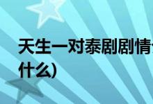 天生一對泰劇劇情介紹(泰劇天生一對主要講什么)