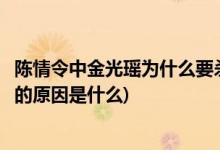 陳情令中金光瑤為什么要殺自己兒子(陳情令金光瑤殺死兒子的原因是什么)