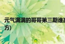 元?dú)鉂M滿的哥哥第三期誰贏了(元?dú)鉂M滿的哥哥第三期的獲勝方)