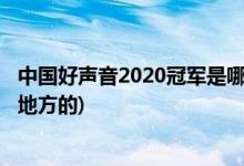 中國好聲音2020冠軍是哪里人(中國好聲音2020冠軍是哪個地方的)