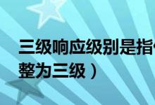 三級(jí)響應(yīng)級(jí)別是指什么?（應(yīng)急響應(yīng)由一級(jí)調(diào)整為三級(jí)）