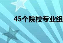 45個院校專業(yè)組平行志愿時什么意思