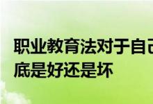 職業(yè)教育法對于自己或者自己家的孩子而言到底是好還是壞