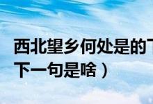 西北望鄉(xiāng)何處是的下一句（西北望鄉(xiāng)何處是的下一句是啥）