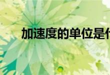 加速度的單位是什么（加速度的單位）