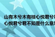 山有木兮木有枝心悅君兮君不知什么意思（山有木兮木有枝 心悅君兮君不知是什么意思）