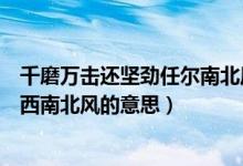 千磨萬擊還堅勁任爾南北風(fēng)的意思（千磨萬擊還堅勁任爾東西南北風(fēng)的意思）