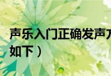 聲樂入門正確發(fā)聲方法（聲樂入門的發(fā)聲方法如下）