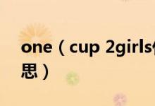 one（cup 2girls什么意思 是兩女一杯的意思）