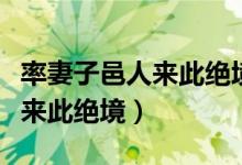 率妻子邑人來(lái)此絕境的絕的意思（率妻子邑人來(lái)此絕境）