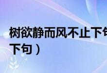 樹欲靜而風不止下句是什么（樹欲靜而風不止下句）