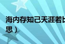 海內(nèi)存知己天涯若比鄰（天涯若比鄰是什么意思）