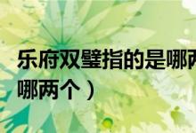 樂(lè)府雙璧指的是哪兩部著作（樂(lè)府雙璧指的是哪兩個(gè)）