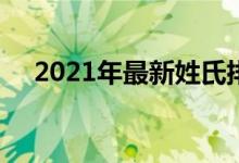 2021年最新姓氏排名(2021年十大姓氏)