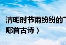 清明時(shí)節(jié)雨紛紛的下一句（清明時(shí)節(jié)雨紛紛是哪首古詩(shī)）