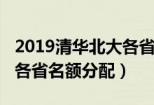 2019清華北大各省名額人數(shù)（2019清華北大各省名額分配）