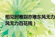 相見時(shí)難別亦難東風(fēng)無力百花殘bgm（相見時(shí)難別亦難 東風(fēng)無力百花殘）