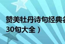 贊美牡丹詩句經(jīng)典名句（贊美牡丹的經(jīng)典詩句30句大全）