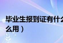 畢業(yè)生報(bào)到證有什么作用（畢業(yè)生報(bào)到證有什么用）