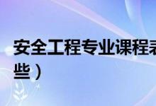 安全工程專業(yè)課程表（安全工程專業(yè)課程有哪些）