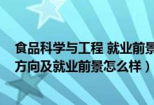 食品科學(xué)與工程 就業(yè)前景（2022食品科學(xué)與工程專(zhuān)業(yè)就業(yè)方向及就業(yè)前景怎么樣）